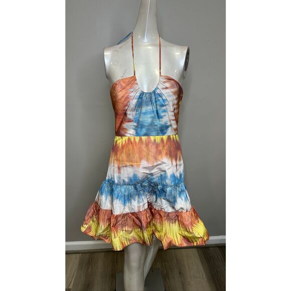 Alexis Naim Dyed Halterneck Minidress in Desert Indigo Size L $695 - Picture 5 of 12